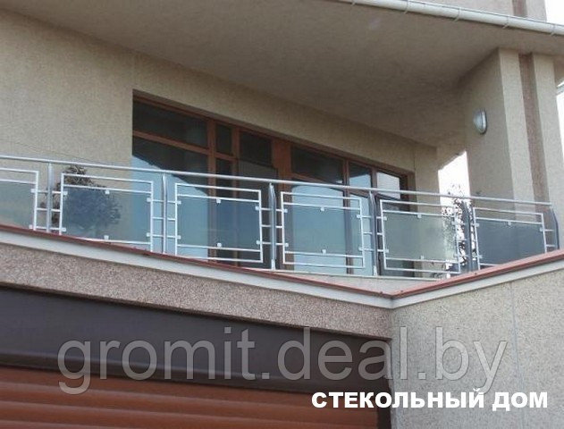 Ограждение балкона стеклянное БО-4С - фото 1 - id-p207976817