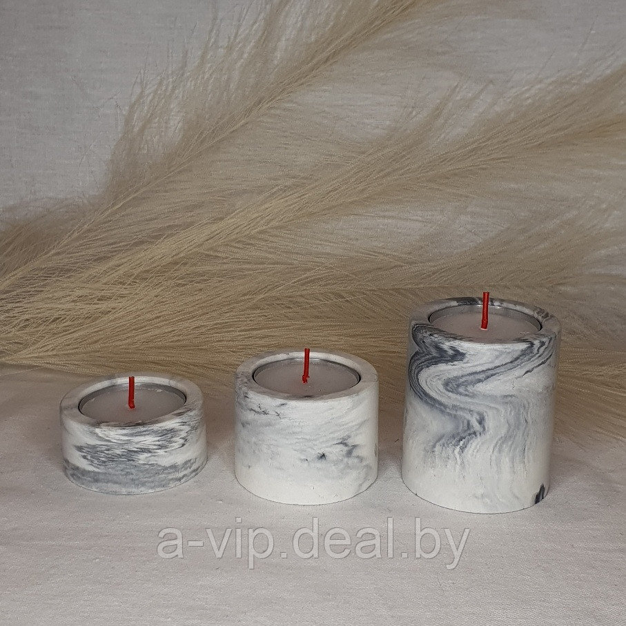 Набор декоративный подарочный 4 предмета "Мрамор", серый - фото 4 - id-p207977948