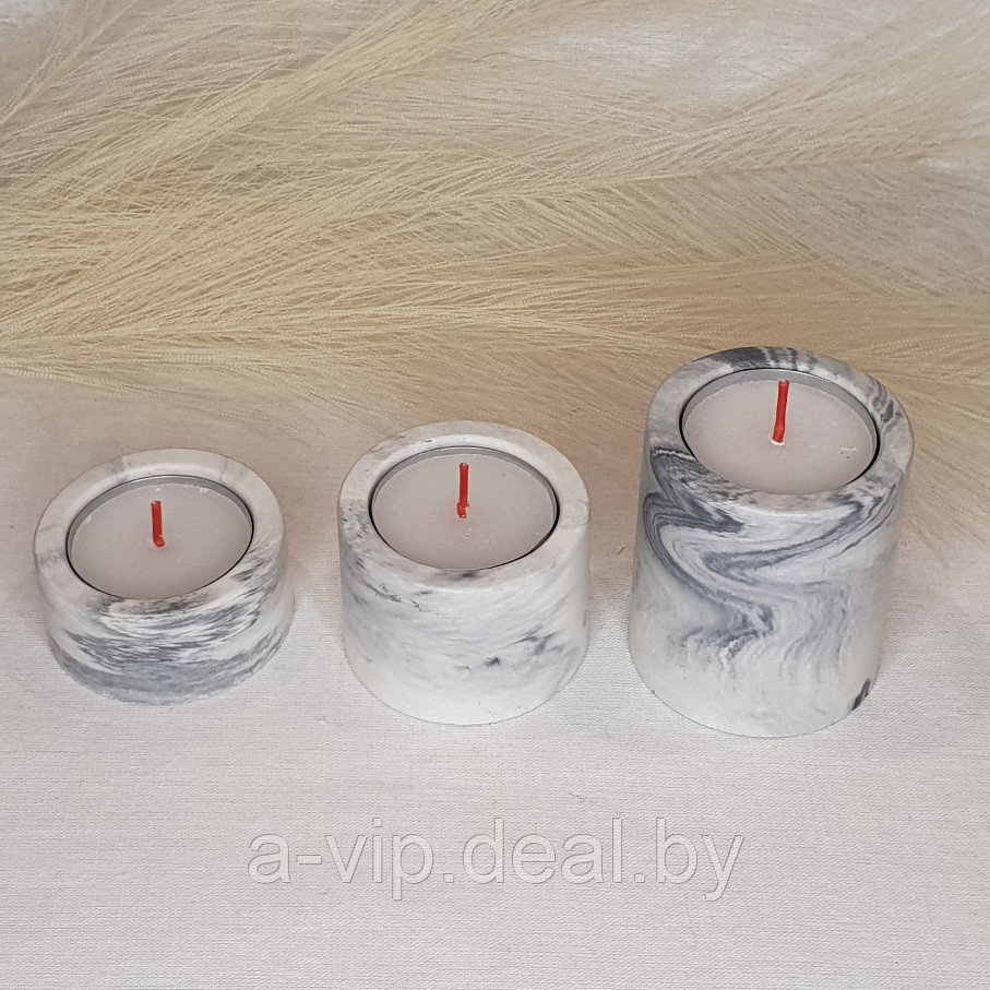 Набор декоративный подарочный 4 предмета "Мрамор", серый - фото 6 - id-p207977948