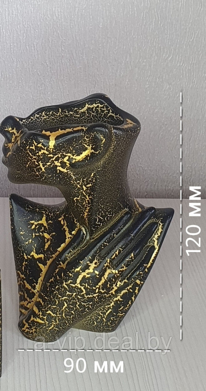 Набор декоративный подарочный 2 предмета "Кракелюр", чёрный с золотом - фото 3 - id-p207977976