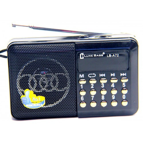 Аккумуляторный Цифровой радиоприемник с USB/TF/FM   Luxe Bass LB-A72  цвет: черный, красный