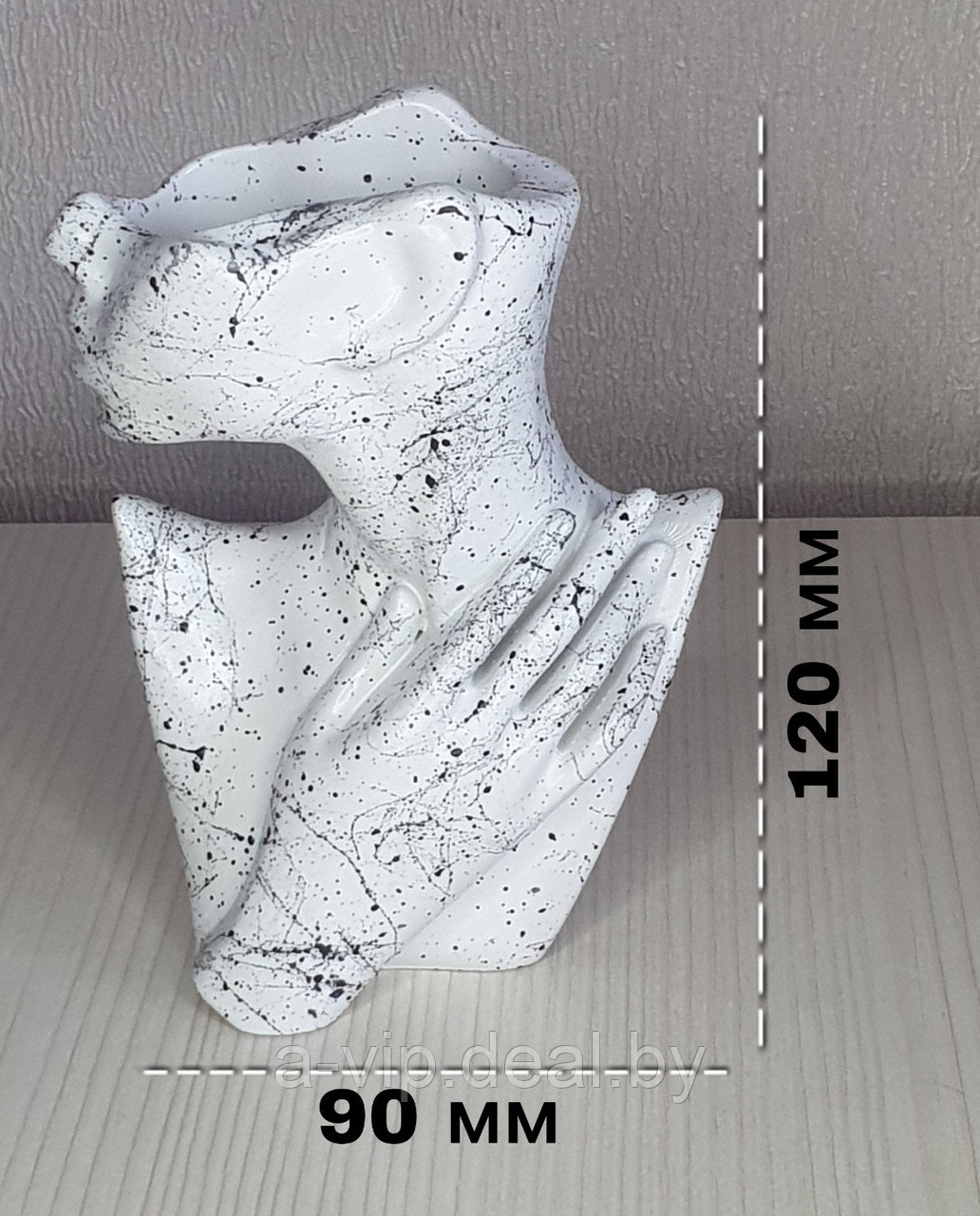 Набор декоративный подарочный 2 предмета "Паутинка", белый с черным - фото 4 - id-p207978058