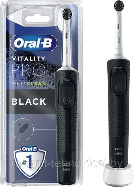 Электрическая зубная щетка Oral-B Vitality Pro D103.413.3 Precision Clean Charcoal PureClean 4210201427759 - фото 1 - id-p207978710