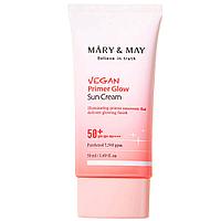 Солнцезащитный крем-праймер для сияния кожи Mary&May Vegan Primer Glow Sun Cream SPF50+ PA++++
