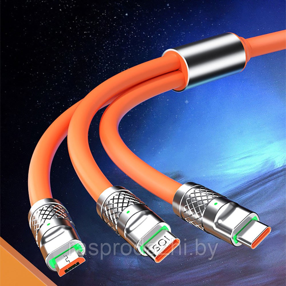 Ультрабыстрый зарядный кабель 3в1 - фото 5 - id-p207979450