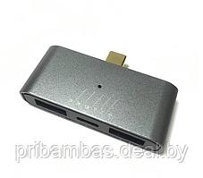 Переходник USB Type-C разветвитель (hub, Док-станция, адаптер) Profit на 2*USB 3.0, PD