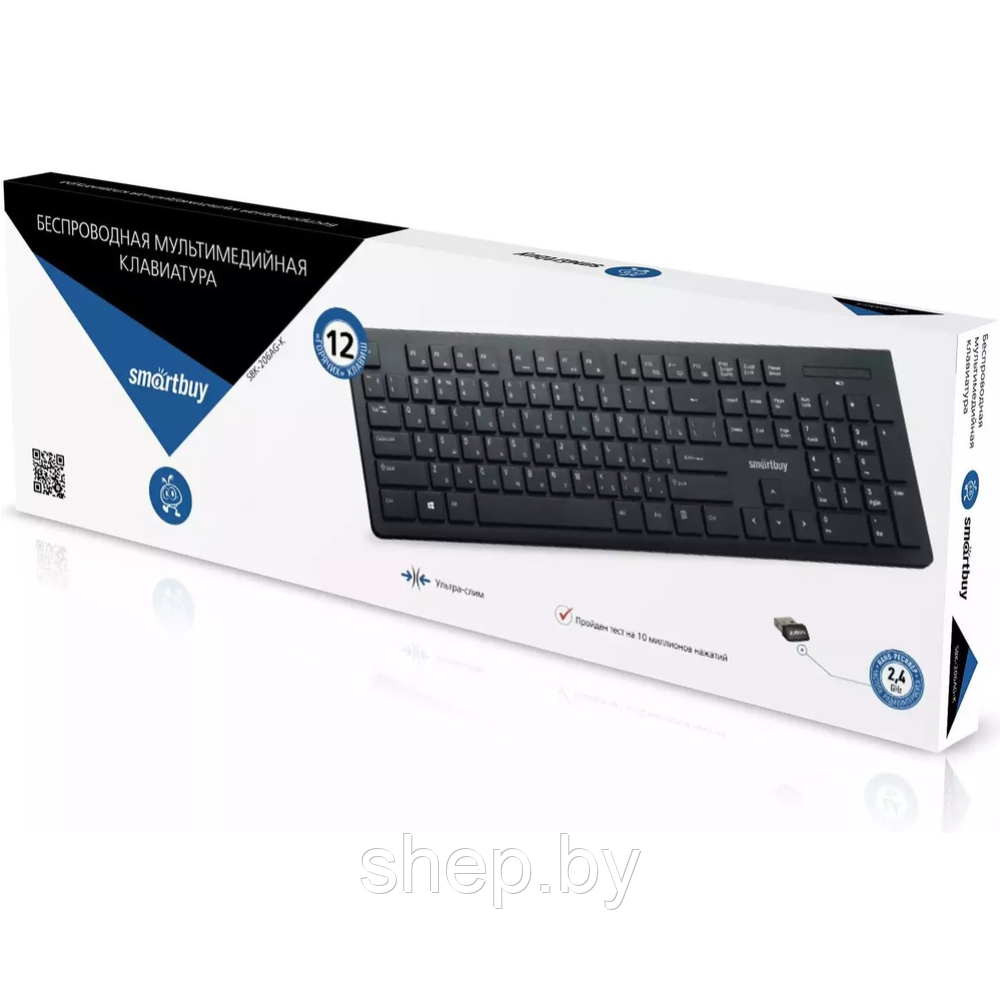 Кла­ви­а­ту­ра беспроводная Smartbuy 206, SBK-206AG-K, черный - фото 3 - id-p207980735