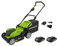 Газонокосилка аккумуляторная Greenworks Арт.2512607UD, 2*24V, 41 см, с 2хАКБ 4Ач и ЗУ G24X2LM41K2x