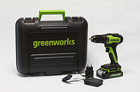 Дрель-шуруповерт аккумуляторная Greenworks Арт. 3704007UA, 24V, c 1хАКБ 2 Ач и ЗУ в кейсе GD24DD35K2