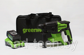 Перфоратор аккумуляторный бесщеточный Greenworks Арт. 3803007UB,  2 ДЖ, 24V, c 1хАКБ 4 Ач и ЗУ в сумке