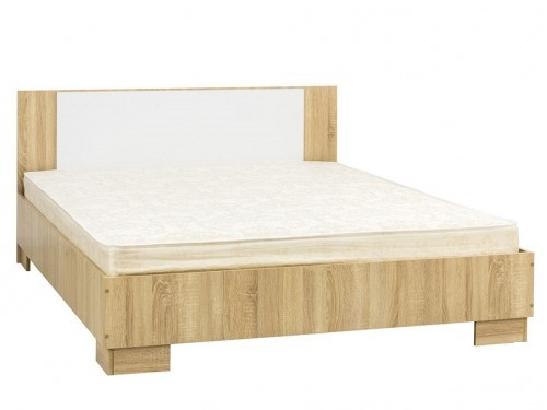 Кровать SV-мебель Спальня Лагуна 2 К Дуб Сонома/Белый глянец 160/200
