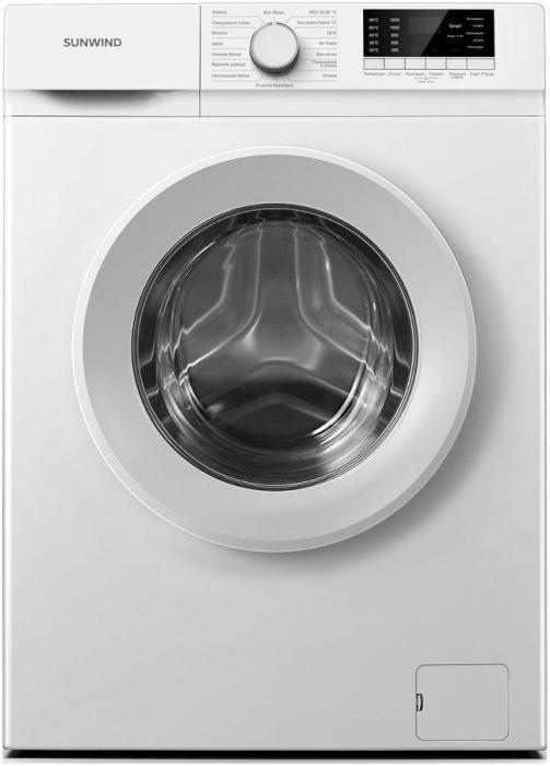 Стиральная машина узкая SunWind SWMA7205, с фронтальной загрузкой, с паром, 7кг, 1200об/мин, инверторная