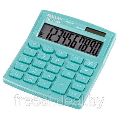 Калькулятор настольный Eleven SDC-810NR-GN, 10 разрядов, двойное питание, 127*105*21мм, бирюзовый - фото 1 - id-p208006956