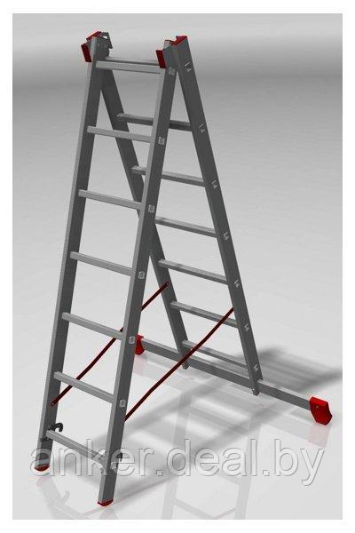 Лестница алюминиевая двухсекционная 2х7 ступеней профессиональная NV 322 Новая высота 3220207 - фото 1 - id-p208008973