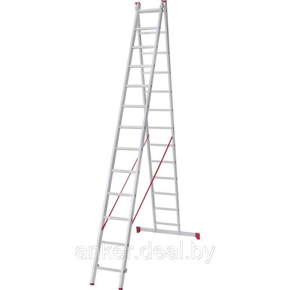 Лестница алюминиевая двухсекционная 2x13 ступеней NV2220 Новая высота 2220213 - фото 1 - id-p208011351