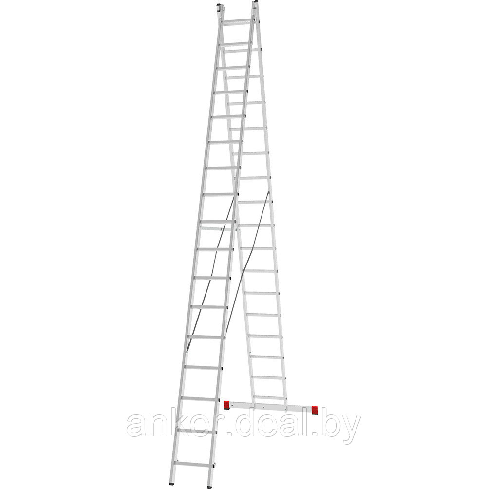 Лестница алюминиевая двухсекционная 2x17 ступеней NV2220 Новая высота 2220217 - фото 1 - id-p208011355