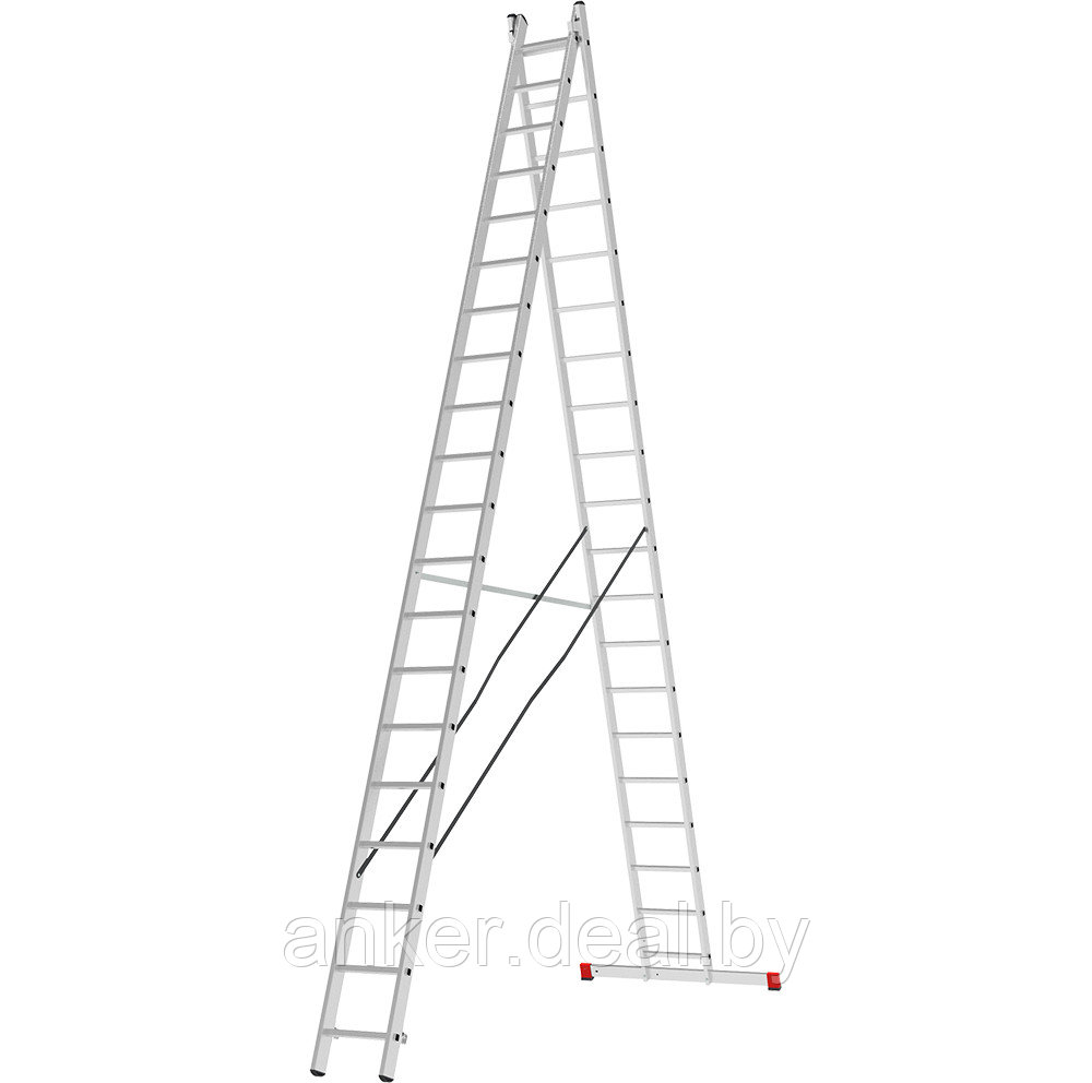 Лестница алюминиевая двухсекционная 2x20 ступеней NV2220 Новая высота 2220220 - фото 1 - id-p208011358