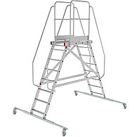 Передвижная двухсторонняя лестница-подмости с платформой 8 ступеней NV5520 Новая высота 5520208