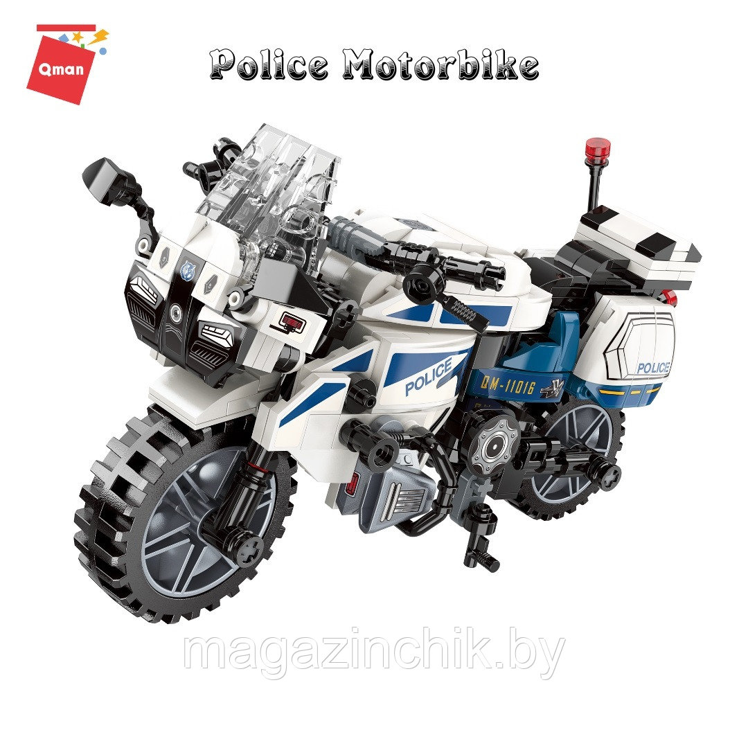 Конструктор Полицейский мотоцикл, Qman 11016, 395 дет. аналог Лего - фото 2 - id-p208015170