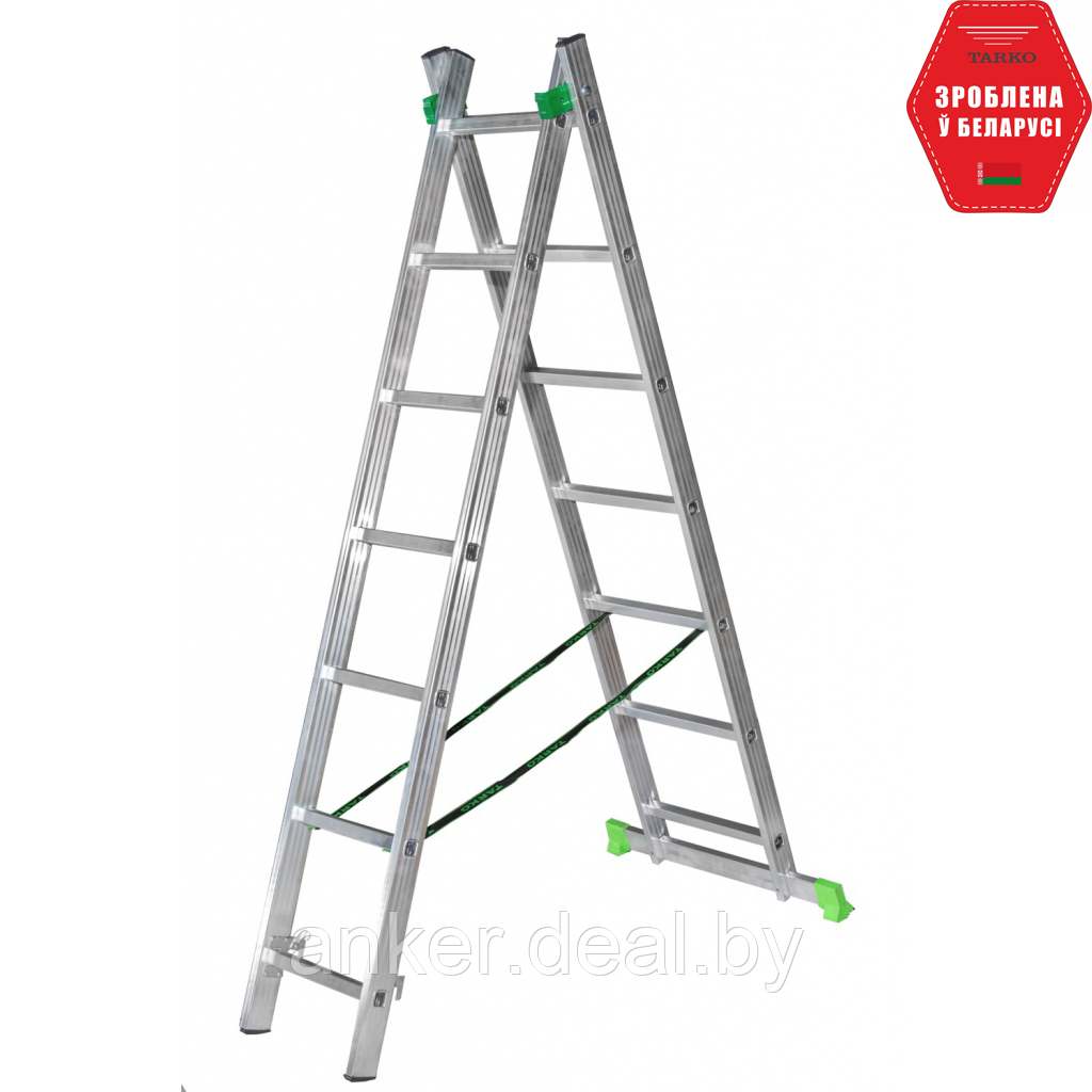 Лестница двухсекционная алюминиевая 2x7 ступеней TARKO 01207 - фото 1 - id-p208011717