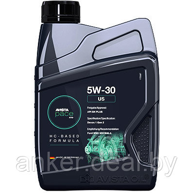 PACE EVO US SAE 5W-30 1л, масло моторное синтетическое т.м. AVISTA - фото 1 - id-p208010796