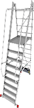Передвижная складная лестница с площадкой профессиональная NV 354 Новая высота 3540109