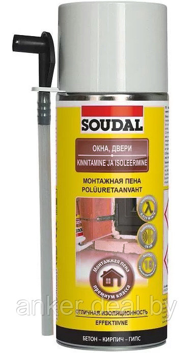 Пена 300 мл монтажная ОКНА, ДВЕРИ Soudal 33801 - фото 1 - id-p208012106