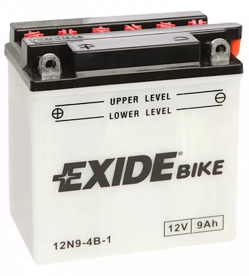 Аккумулятор мотоциклетный Exide BIKE 12N9-4B-1 12V 9AH 90A (JIS) - фото 1 - id-p208023542