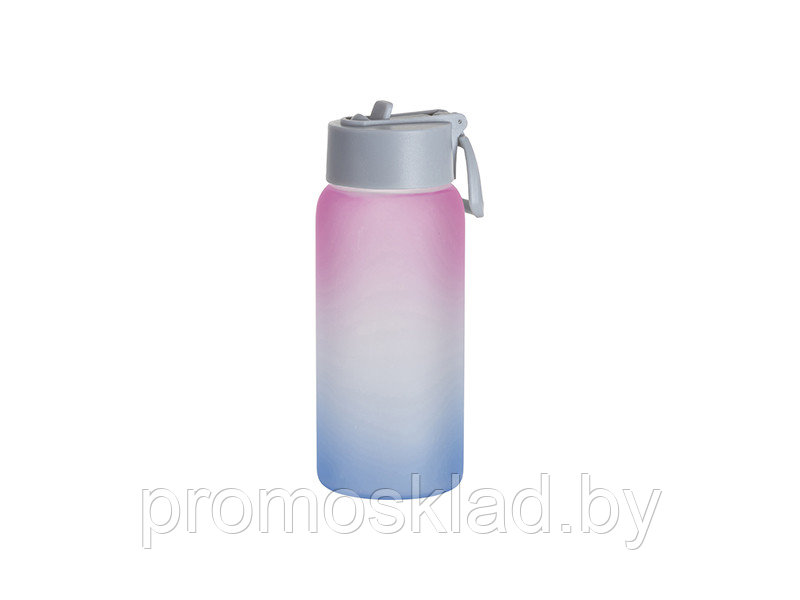 Бутылка стеклянная 750 мл матовое стекло, ГРАДИЕНТ розовый-голубой для сублимации - фото 2 - id-p208029350