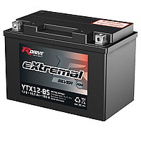 10.5 Ah МОТО аккумулятор RDRIVE EXTREMAL SILVER YTX12-BS