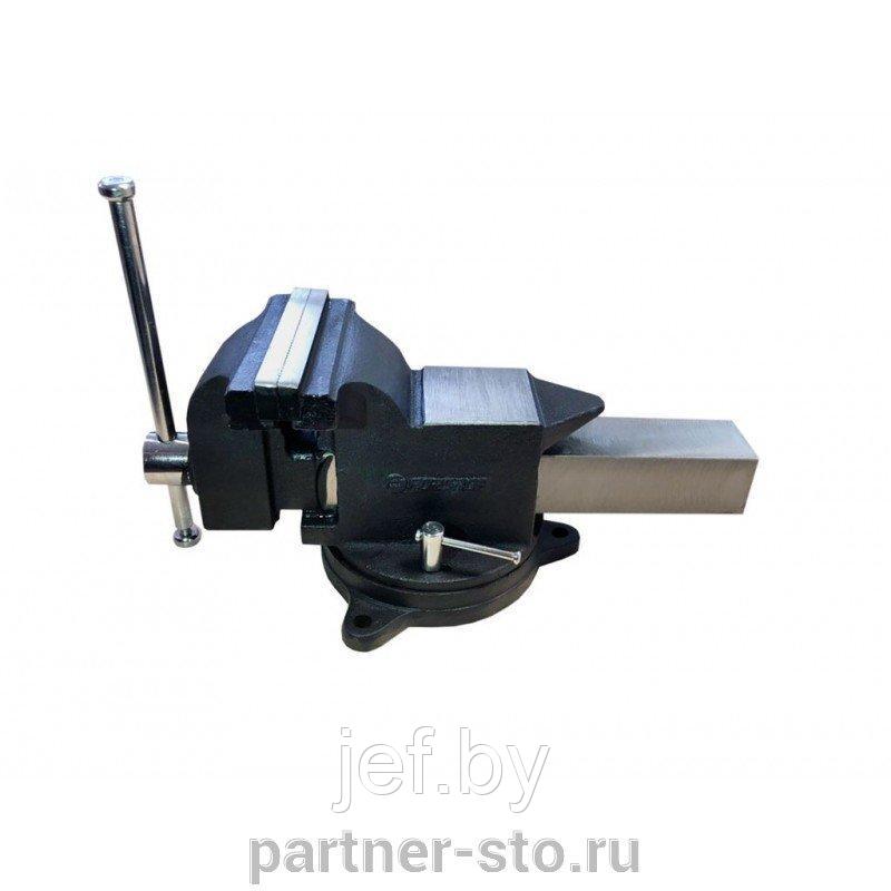 Тиски стальные поворотные с наковальней + захват для труб 10"-250мм FORSAGE F-6540210A