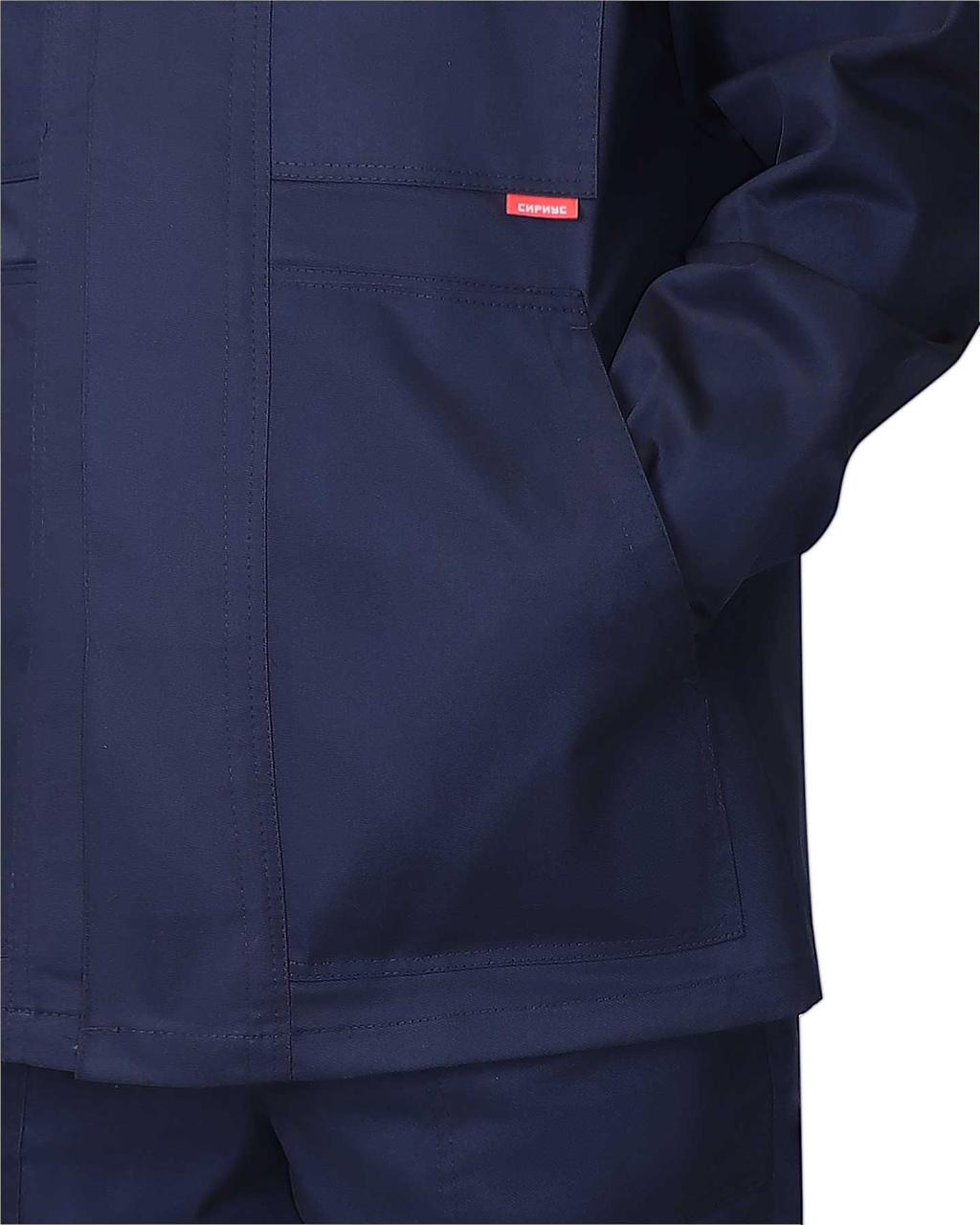Костюм СИРИУС-МАСТЕР куртка длинная, брюки, синий с черным - фото 5 - id-p208038327