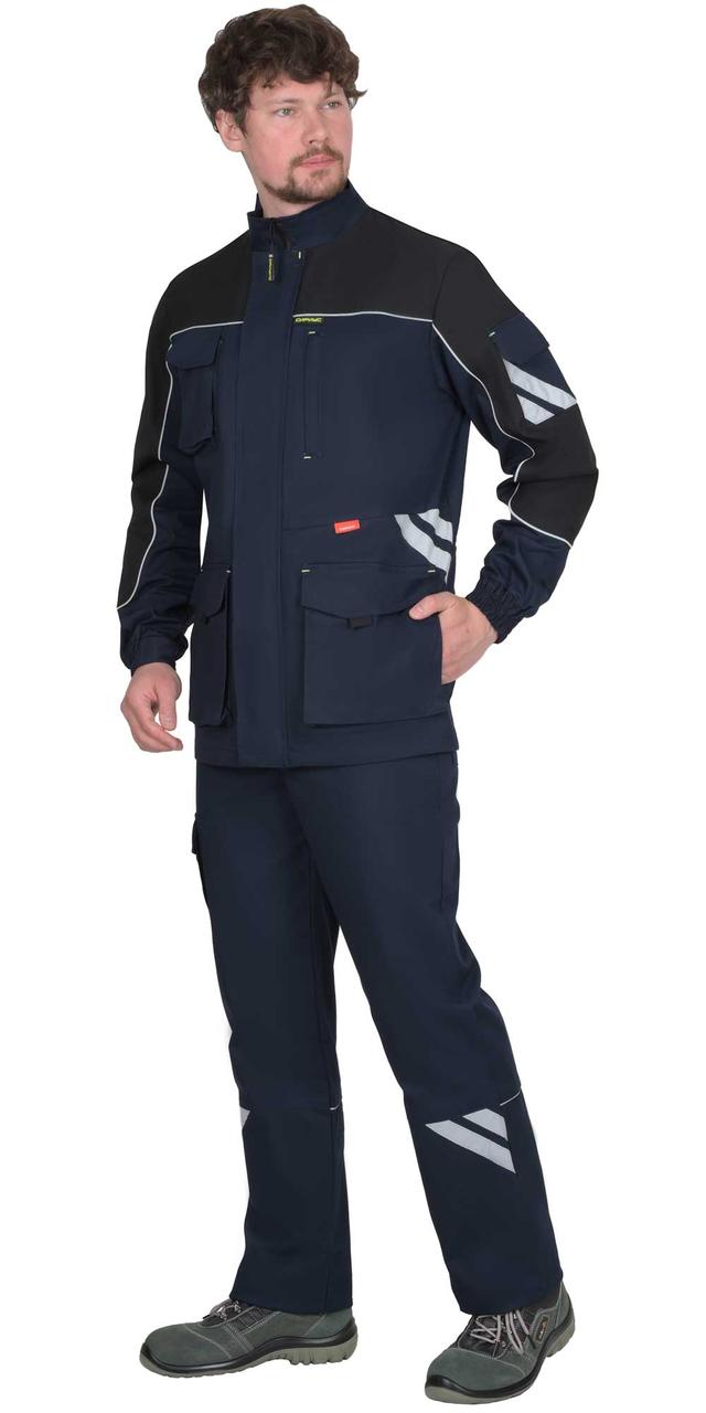Костюм СИРИУС-ФОТОН-РОСС куртка, брюки синий с черным - фото 1 - id-p208038404