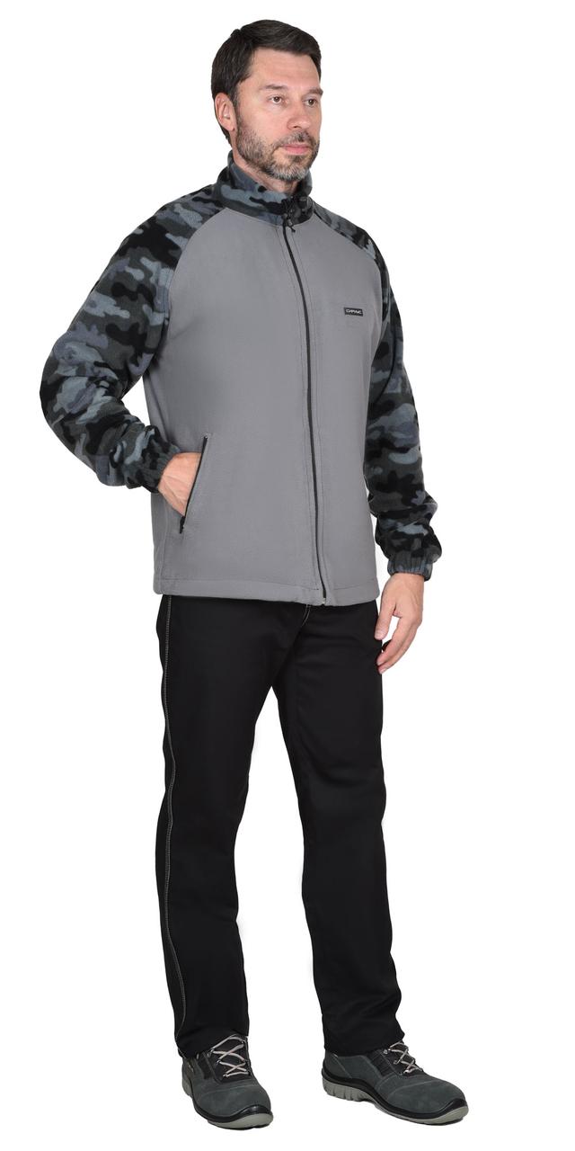 Куртка флисовая т.серая с КМФ Мультикам серый - фото 1 - id-p208038431