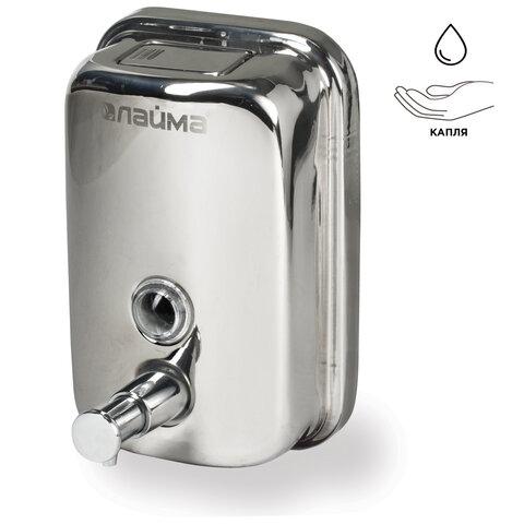 Дозатор для жидкого мыла LAIMA BASIC, 0,5 л., нержавеющая сталь, зеркальный - фото 2 - id-p208038560
