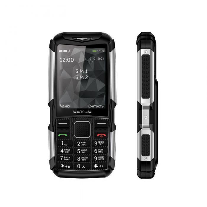 Кнопочный ударопрочный водонепроницаемый защищенный телефон TEXET TM-D314 черный - фото 1 - id-p207798286