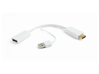 Аксессуар Gembird Cablexpert HDMI - DisplayPort HD19M+USBxHD20F White DSC-HDMI-DP-W