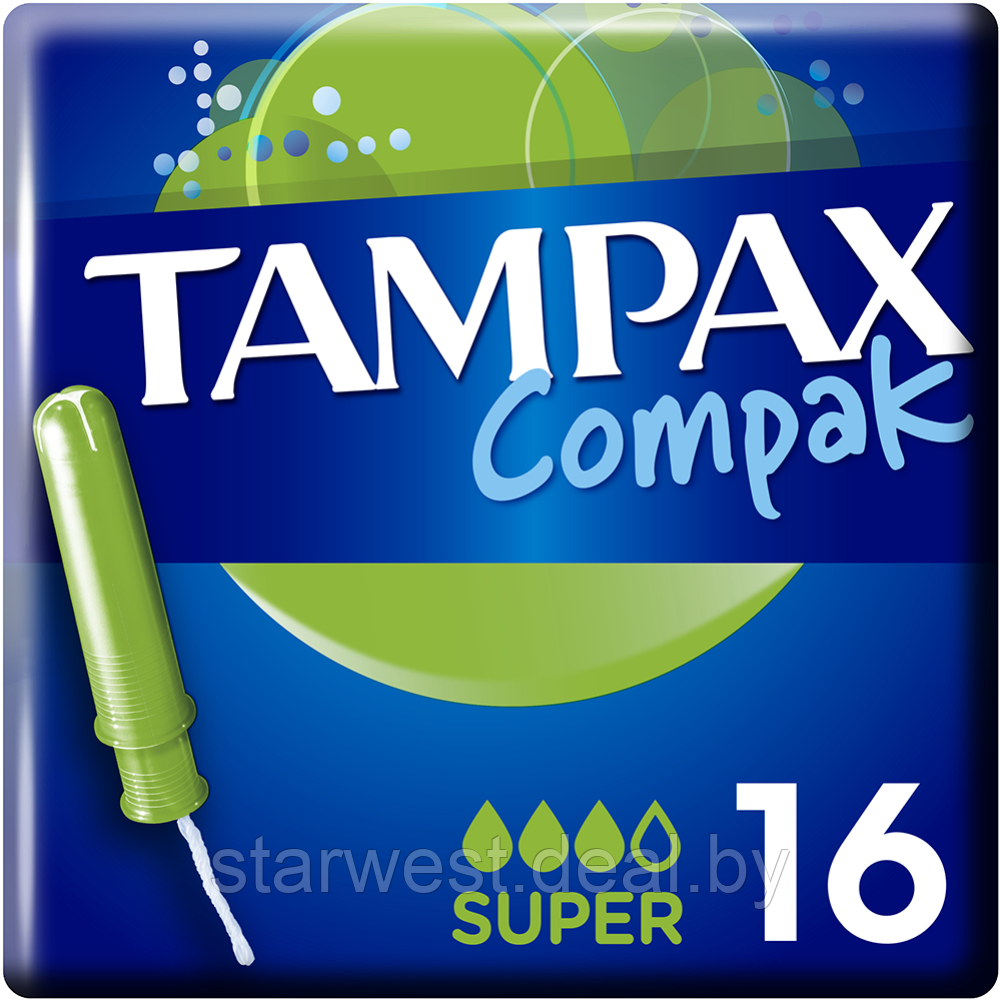 Tampax Compak Pearl Супер / Super 16 шт. Тампоны женские гигиенические с аппликатором - фото 2 - id-p208048502
