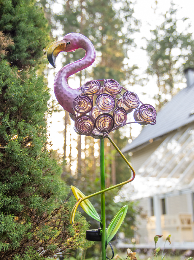 Фонарь садовый "Фламинго" светодиодный на солнечной батарее, металл - фото 9 - id-p178983195
