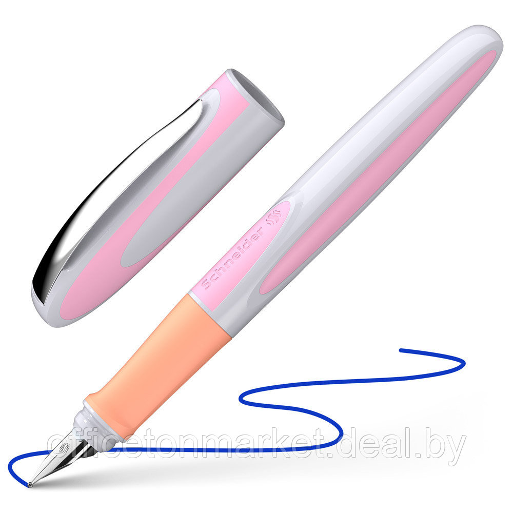 Ручка перьевая "Schneider Ray", M, белый, розовый, патрон синий - фото 2 - id-p208049971