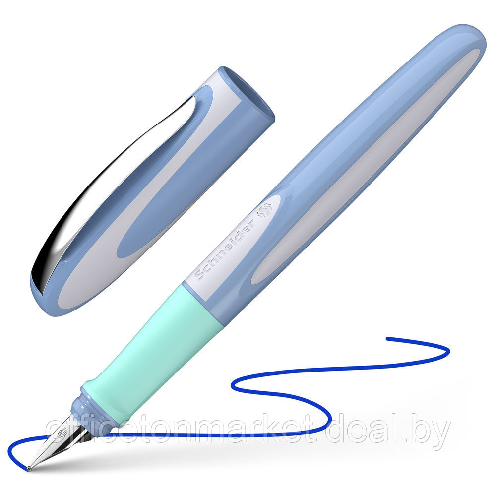 Ручка перьевая "Schneider Ray", M, синий, белый, патрон синий - фото 2 - id-p208049973
