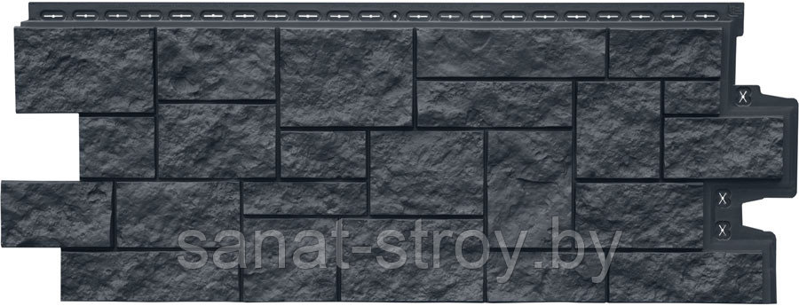 Фасадная панель Grand Line Дикий камень Classic Графит - фото 1 - id-p208052087