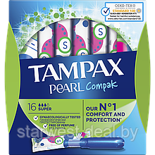 Tampax Compak Pearl Супер / Super 16 шт. Тампоны женские гигиенические с аппликатором