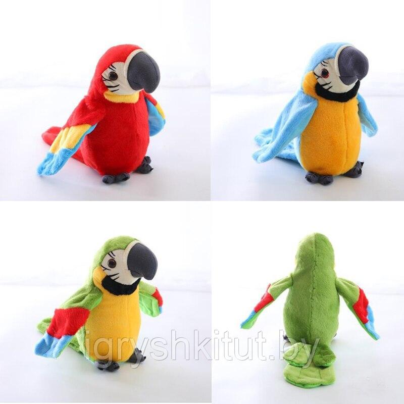 Мягкая игрушка-повторяшка Попугай, разные цвета - фото 4 - id-p208052255