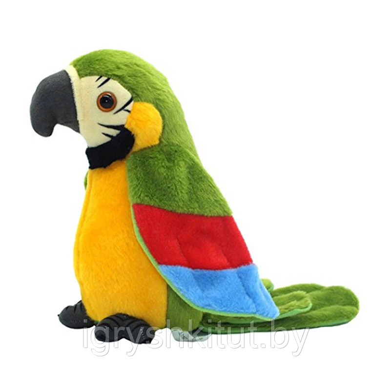 Мягкая игрушка-повторяшка Попугай, разные цвета