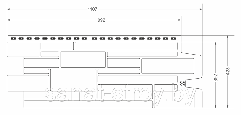 Фасадная панель Grand Line Камелот Design бежевый со швом RAL 7006 - фото 2 - id-p165473566