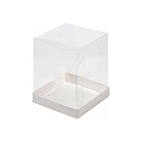 Коробка под торт и кулич с прозрачным куполом Белая (Россия, 160х160х140 мм) 022250