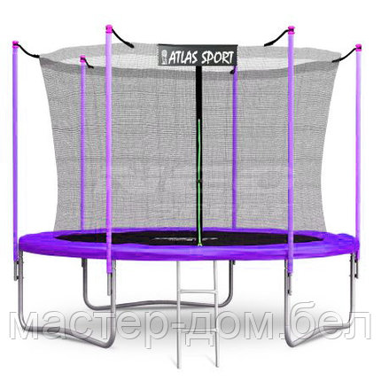 Батут Atlas Sport 374 см (12ft) с внутренней сеткой и лестницей PURPLE, фото 2