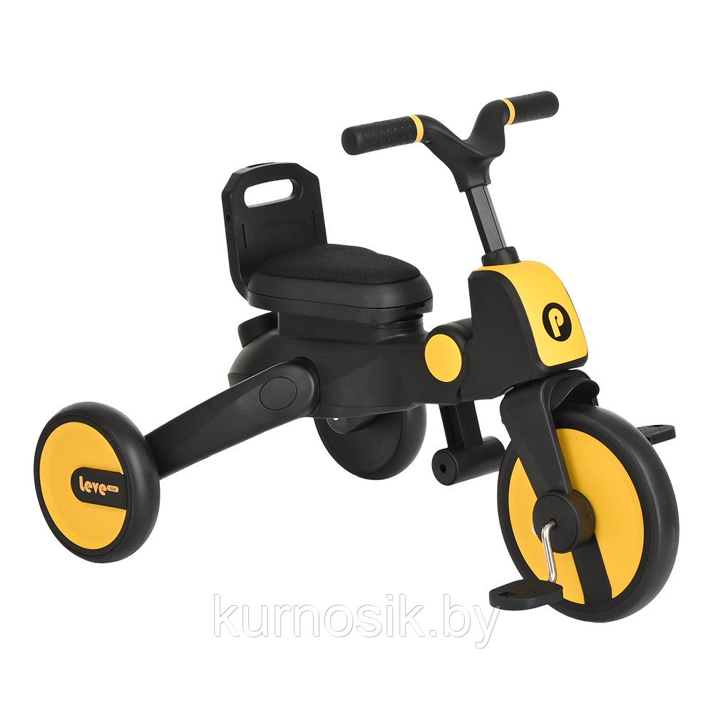 Детский велосипед трехколесный складной PITUSO Leve Lux Желто-черный - фото 9 - id-p208077385