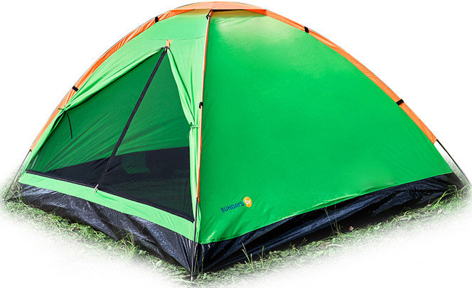 Треккинговая палатка Sundays Simple 2 (зеленый/желтый), фото 2